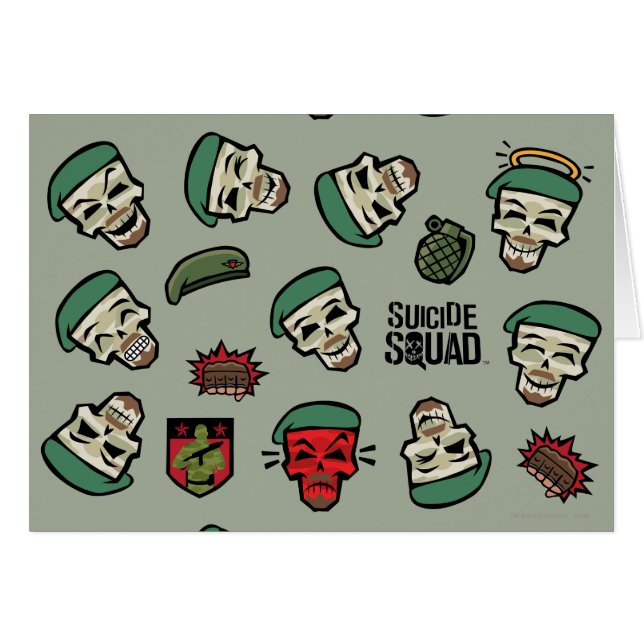 Suicide Squad | Rick Flagga Emoji Mönster Hälsningskort (Framsidan Horizontal)