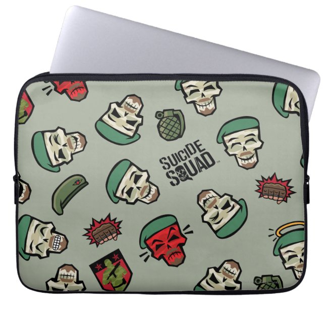 Suicide Squad | Rick Flagga Emoji Mönster Laptop Sleeve (Framsidan)