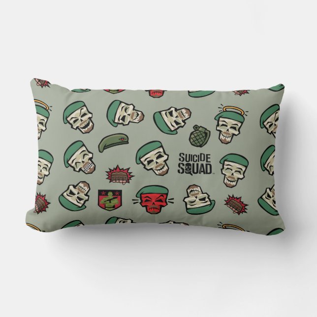Suicide Squad | Rick Flagga Emoji Mönster Lumbarkudde (Framsida)