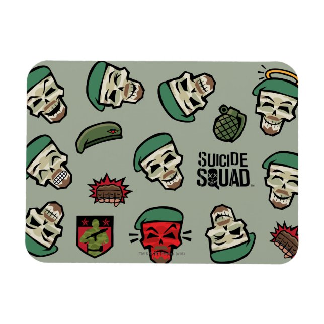Suicide Squad | Rick Flagga Emoji Mönster Magnet (Horisontell)
