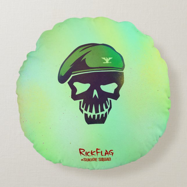 Suicide Squad | Rick Flagga Head Icon Rund Kudde (Framsidan)