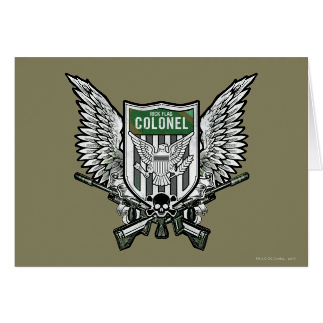 Suicide Squad | Rick Flagga Winged Vapensköld Tatt Hälsningskort (Framsidan Horizontal)