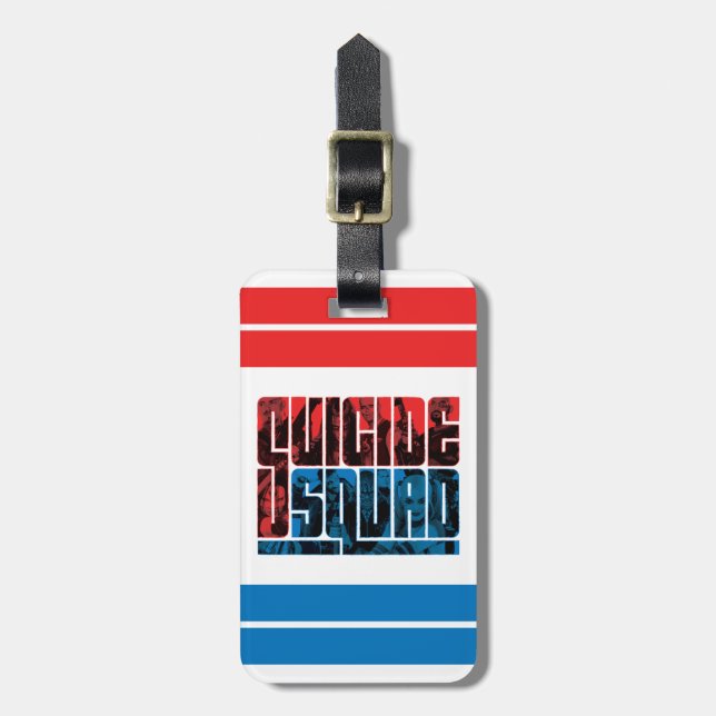 Suicide Squad | Röd och blå Logotyp Bagagebricka (Vertikal Framsida)