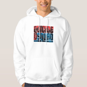 Suicide Squad Röd och blå Logotyp Hoodie