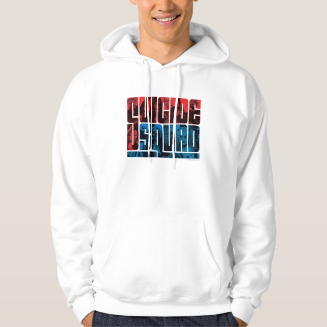 Suicide Squad | Röd och blå Logotyp Hoodie (Framsida)