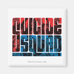 Suicide Squad Röd och blå Logotyp Magnet