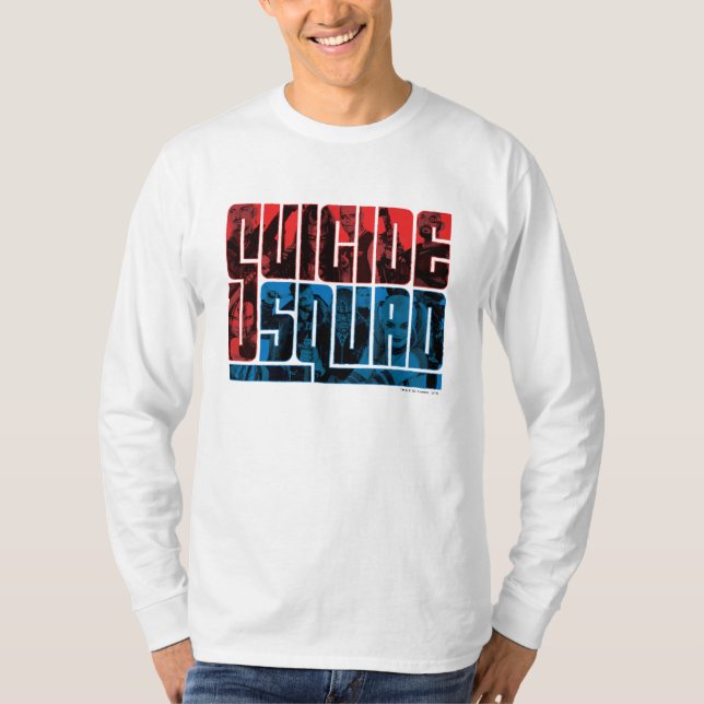 Suicide Squad | Röd och blå Logotyp T-shirt (Framsida)