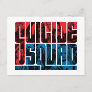 Suicide Squad   Röd och blå Logotyp Vykort