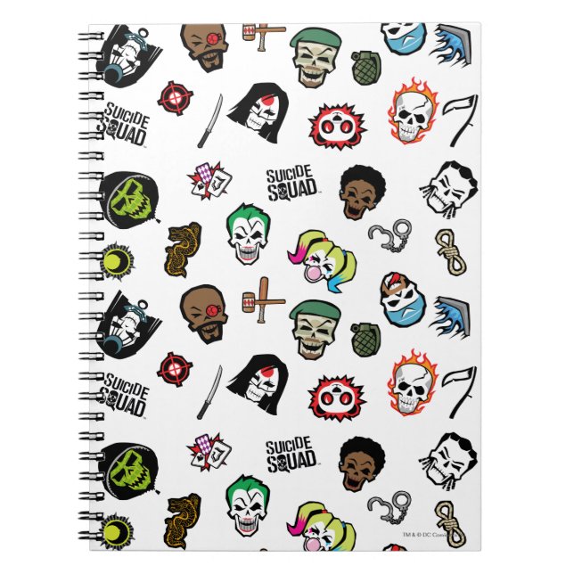 Suicide Squad | Självmord Squad Emoji Mönster Anteckningsbok (Framsidan)