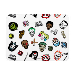 Suicide Squad   Självmord Squad Emoji Mönster Magnet