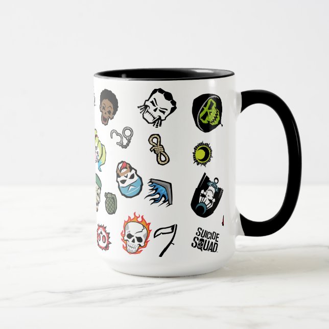 Suicide Squad | Självmord Squad Emoji Mönster Mugg (Höger)