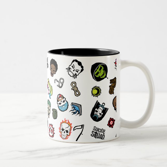 Suicide Squad | Självmord Squad Emoji Mönster Två-Tonad Mugg (Höger)