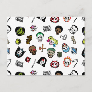 Suicide Squad Självmord Squad Emoji Mönster Vykort