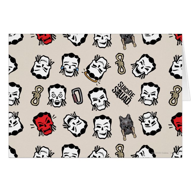 Suicide Squad | Slipknot Emoji Mönster Hälsningskort (Framsidan Horizontal)
