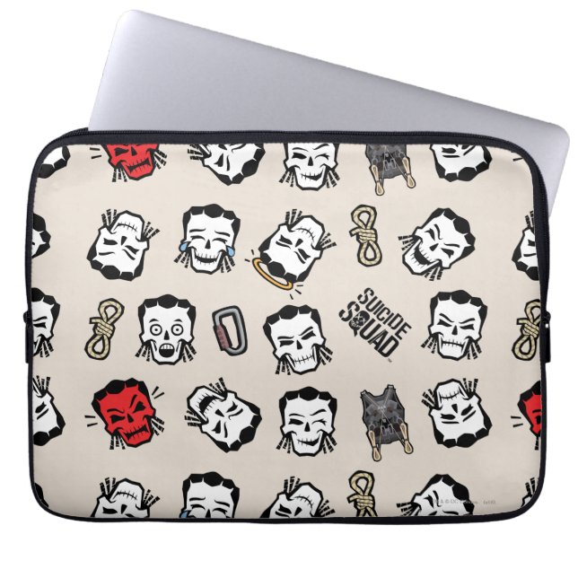 Suicide Squad | Slipknot Emoji Mönster Laptop Sleeve (Framsidan)