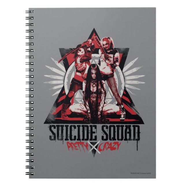Suicide Squad | Söt Crazy Squad Girls Anteckningsbok Med Spiral (Framsidan)