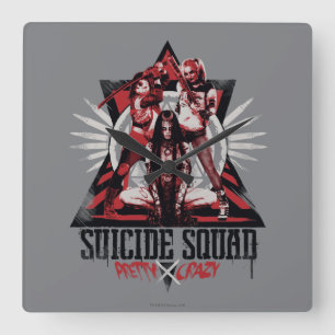 Suicide Squad Söt Crazy Squad Girls Fyrkantig Klocka