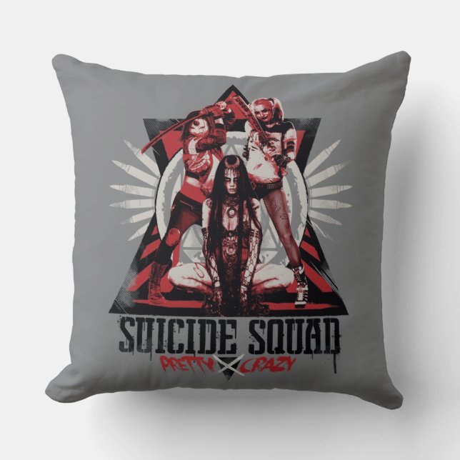 Suicide Squad | Söt Crazy Squad Girls Kudde (Framsida)