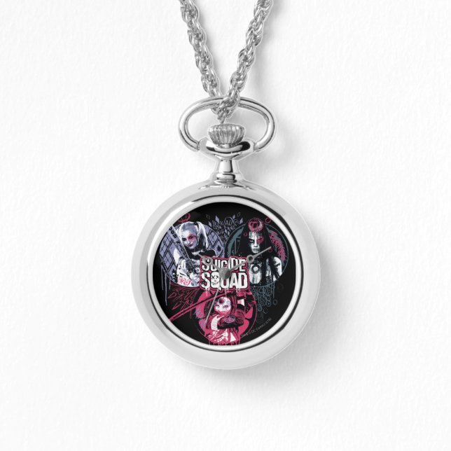 Suicide Squad | Squad Girls Graffiti Badges Armbandsur (Framsida)