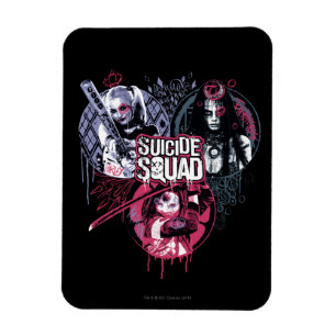 Suicide Squad Squad Girls Graffiti Badges Magnet