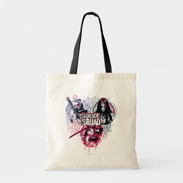Suicide Squad | Squad Girls Graffiti Badges Tygkasse (Framsidan)