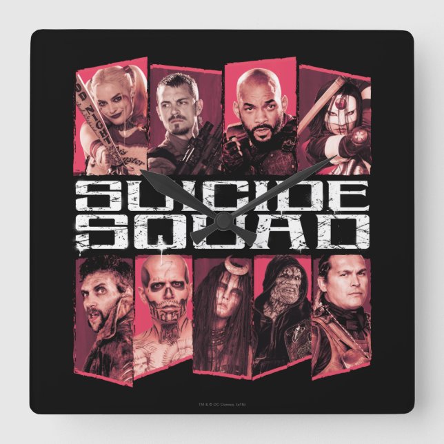 Suicide Squad | Task Force X Group Emblem Fyrkantig Klocka (Framsida)