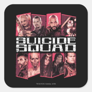 Suicide Squad Task Force X Group Emblem Fyrkantigt Klistermärke