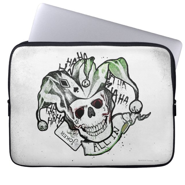 Suicide Squad | Tattokonst för Joker Skull "all in Laptop Fodral (Framsidan)
