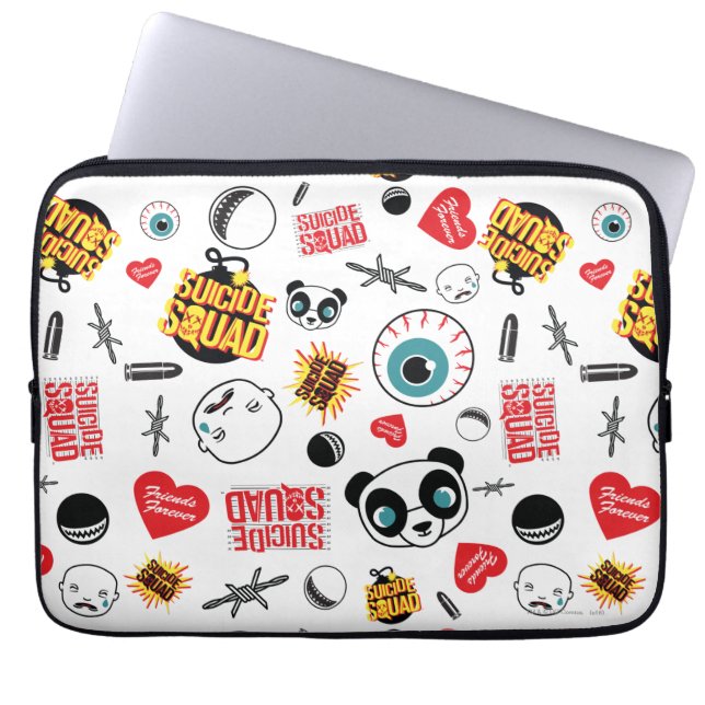 Suicide Squad | Vänner över Mönster Laptop Sleeve (Framsidan)