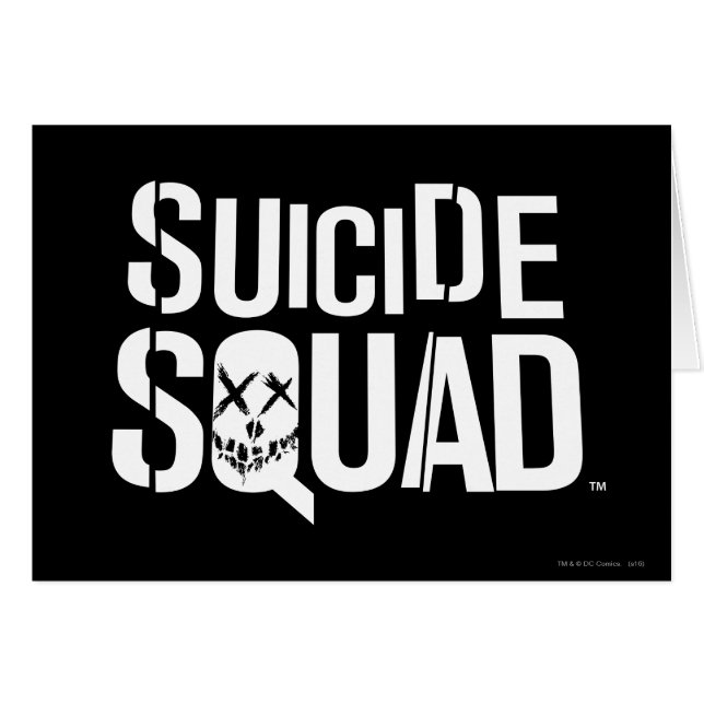 Suicide Squad | Vit Logotyp Hälsningskort (Framsidan Horizontal)