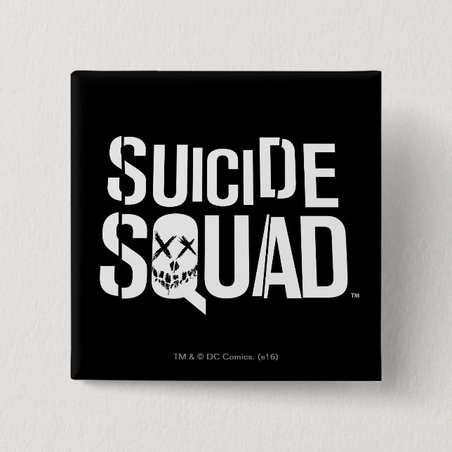 Suicide Squad | Vit Logotyp Knapp (Framsida)