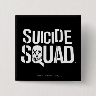 Suicide Squad Vit Logotyp Knapp