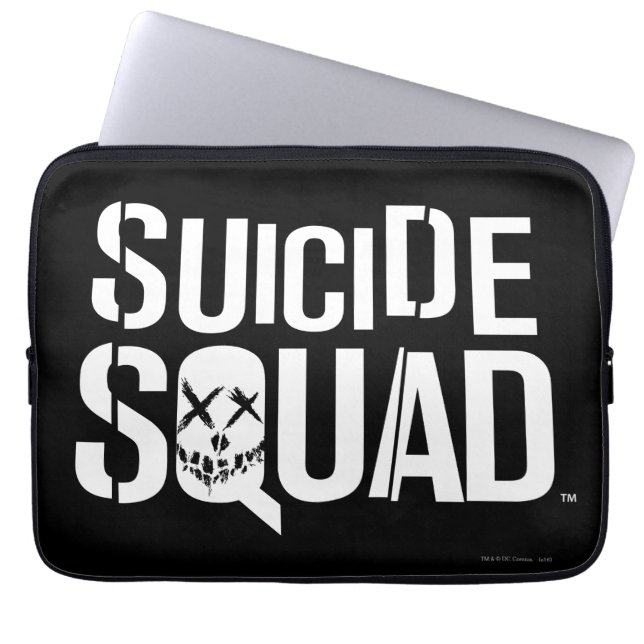 Suicide Squad | Vit Logotyp Laptop Fodral (Framsidan)
