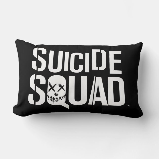 Suicide Squad | Vit Logotyp Lumbarkudde (Framsida)