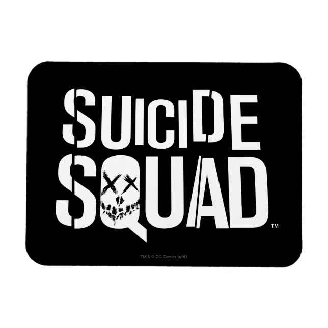 Suicide Squad | Vit Logotyp Magnet (Horisontell)