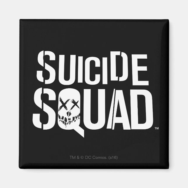 Suicide Squad | Vit Logotyp Magnet (Framsidan)