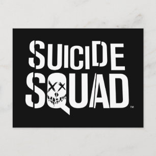 Suicide Squad Vit Logotyp Vykort