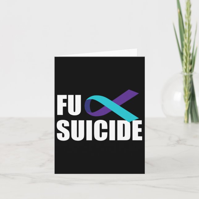 Suicide Suicide Awareness Ribbon Suicide Preventio Kort (Framsida)