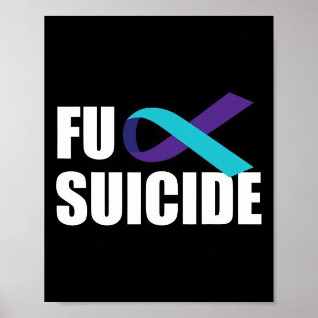 Suicide Suicide Awareness Ribbon Suicide Preventio Poster (Framsidan)