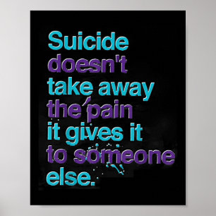 Suicide tar inte bort medvetenheten om smärtan Lyc Poster