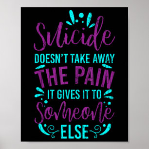 Suicide tar inte bort medvetenheten om smärtan Lyc Poster