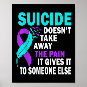 Suicide tar inte bort smärtan det Ge till Poster