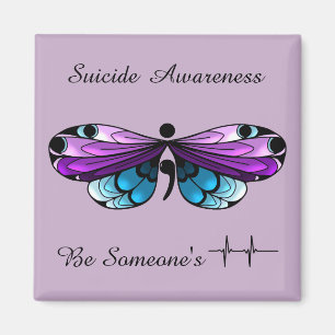 Suicitiskt medvetande Butterfly Semicolon Magnet