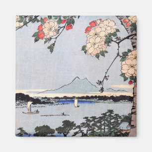 Suijin relikskrin och Massaki på den Sumida flode Magnet