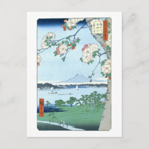 Suijin Shrine Massaki Hiroshige Japansk Fin Konst Vykort