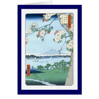 Suijin Shrine Massaki Hiroshige Japansk finkonst OBS Kort