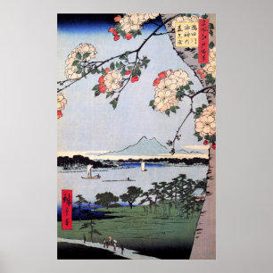 Suijin Shrine och Massaki på Sumida River Poster