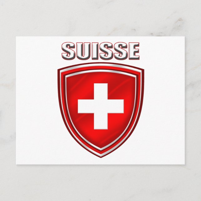 Suisse logotyp sköld emblem flagga Schweiz Vykort (Framsida)