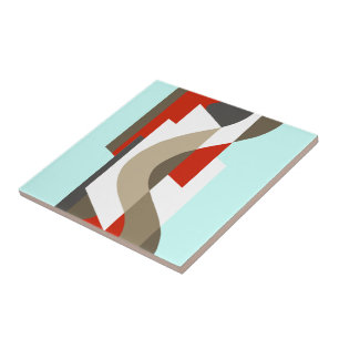 SUISSE: Moderne art déco: Sixtieskontor, tokig Kakelplatta