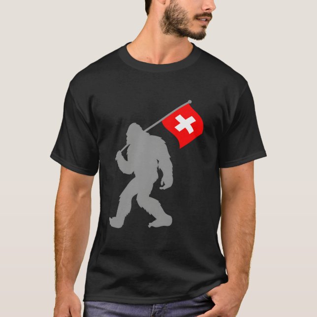 Suisse Or Swiss Flag On Switzerland Flag T Shirt (Framsida)